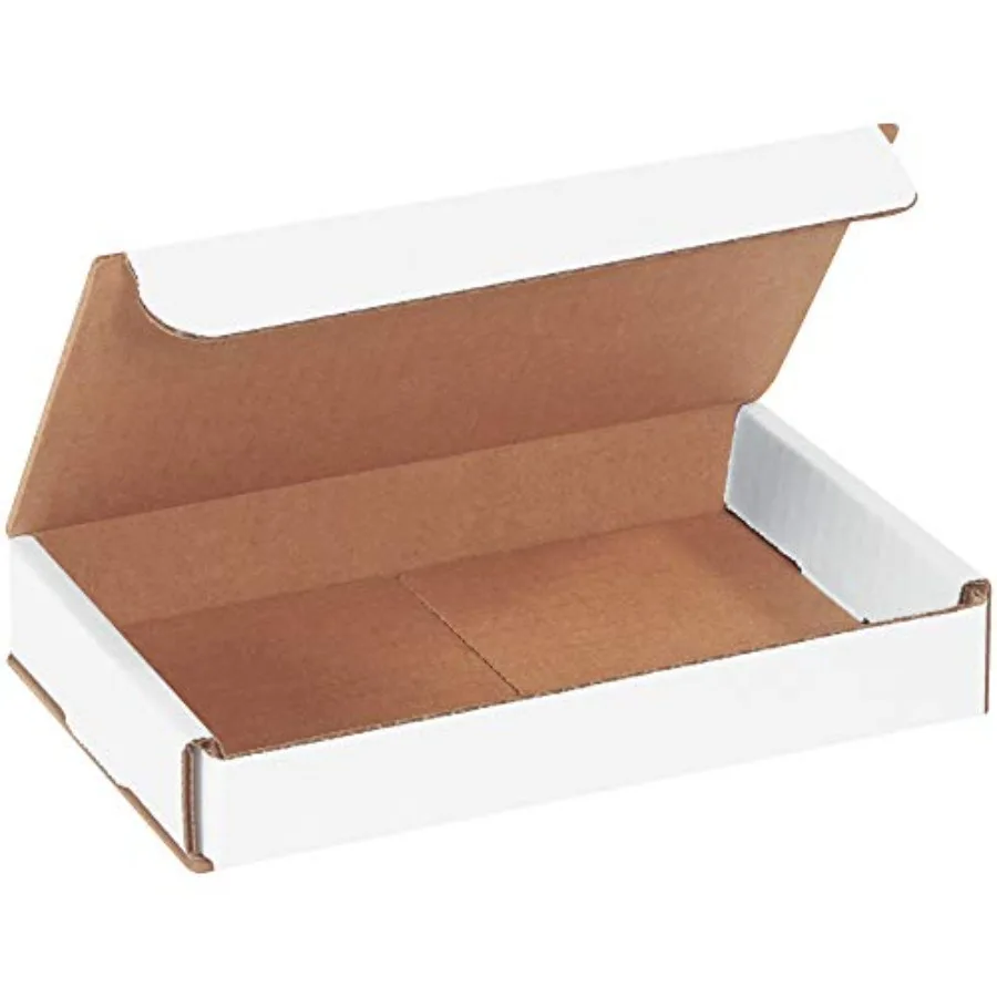 

White Corrugated Cardboard Mailer Box 7" L x 5" W x 1" H Pack of 50 Crush-Proof for Shipping and Mailing UPS USPS and FedEx