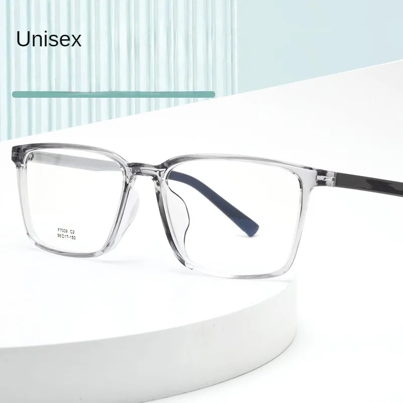 New Ultralight TR90 Square Optical Prescription Eyeglasses Frame Men Flexible TR90 Big Face Fashion Glasses Women F7009