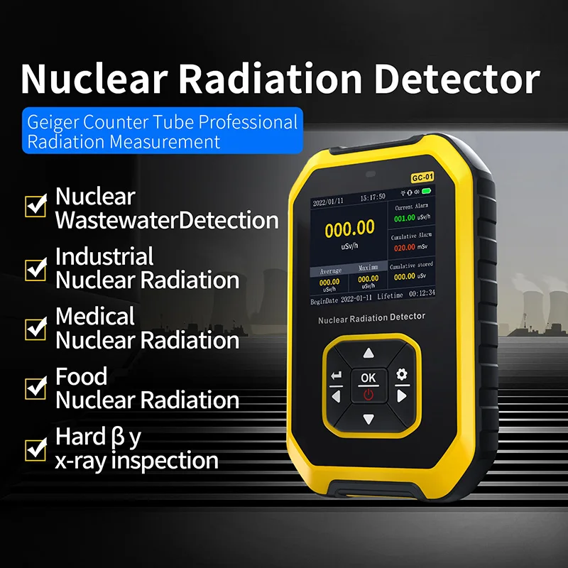 Nuclear Radiation Detector 1200mAh Battery LCD Display Nuclear Leakage Pollution X-Ray γ-Ray β-Ray Nuclear Radiation Detector