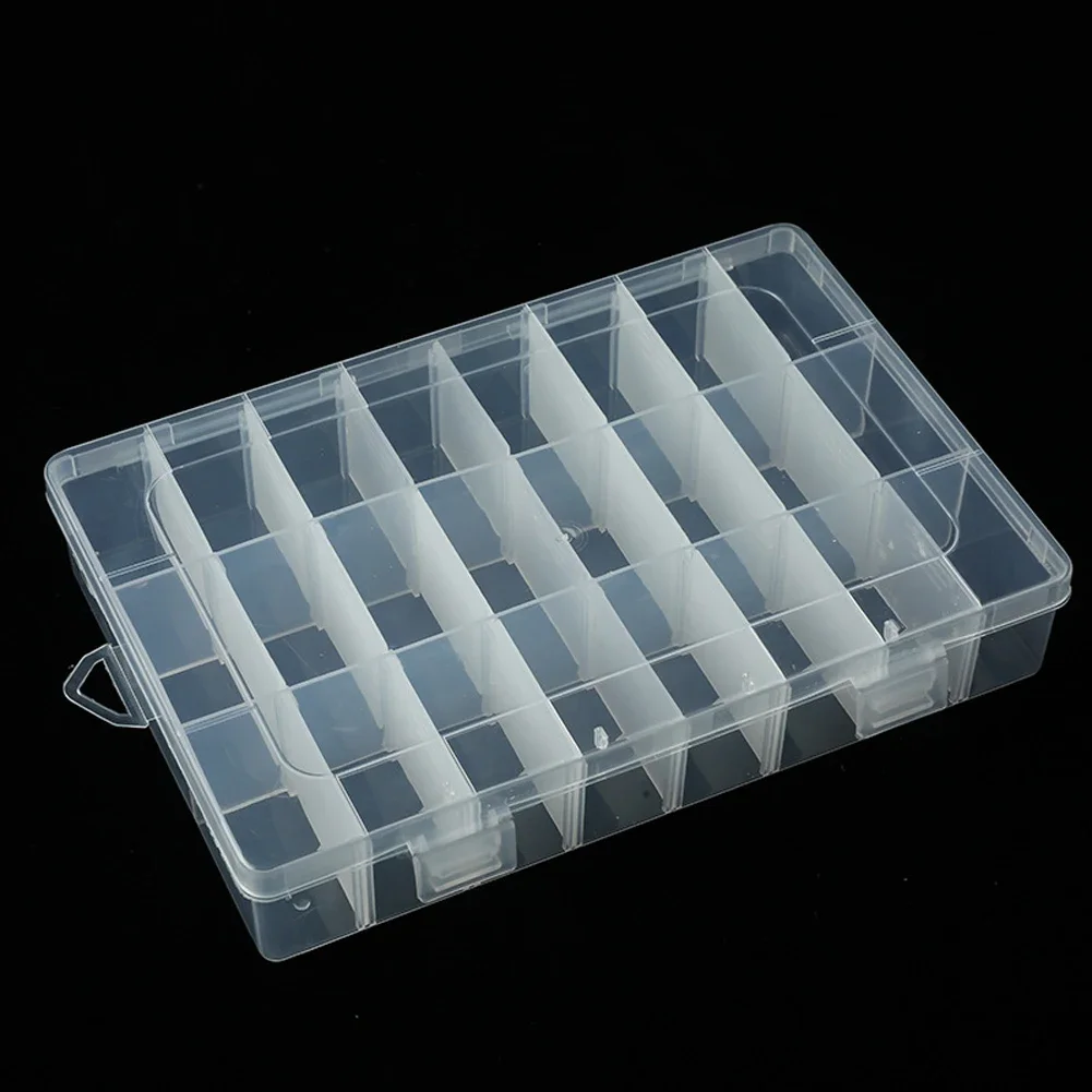 Practical 24 Grids Compartment Plastic Storage Boxes Jewelry Earring Bead Screws Holder Cases Display Organizer Container