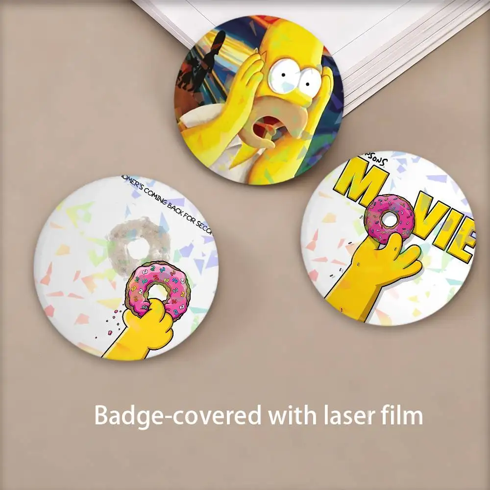Cartoon Die S-Simpsons Abzeichen-Set Glasglänzende Anstecknadeln für Rucksack, Kostüm, Geschenk, Dekoration, Geburtstag, Emaille-Pin, Taschenbrosche
