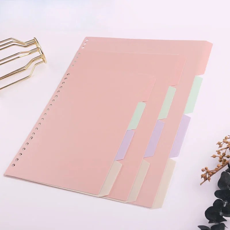 Candy Color Dividers A4 B5 A5 Planner Index Divider Page Plastic Classification Page Tab Bookmark Planner Inserts 8 Pcs/set