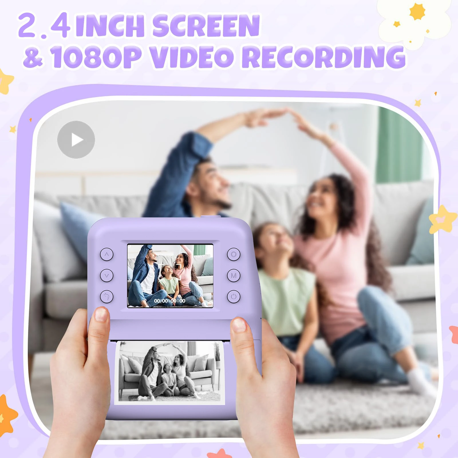 Kindercamera, dubbele camera, 1080P HD, 48MP met video-opname Perfect verjaardagscadeau voor kinderen Ideaal Kerstmis, Halloween of Bir