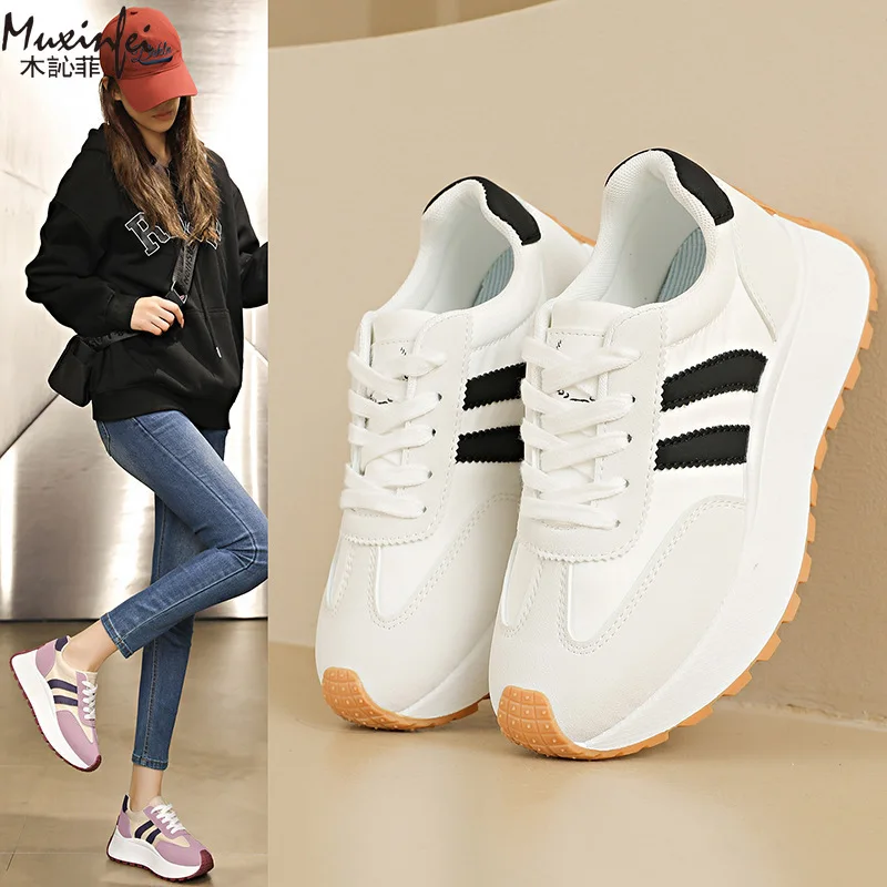 

Women's 2026 Spring New Versatile Casual Shoes Breathable Fashion Training Shoes Height Increasing Breathable Sports Shoes