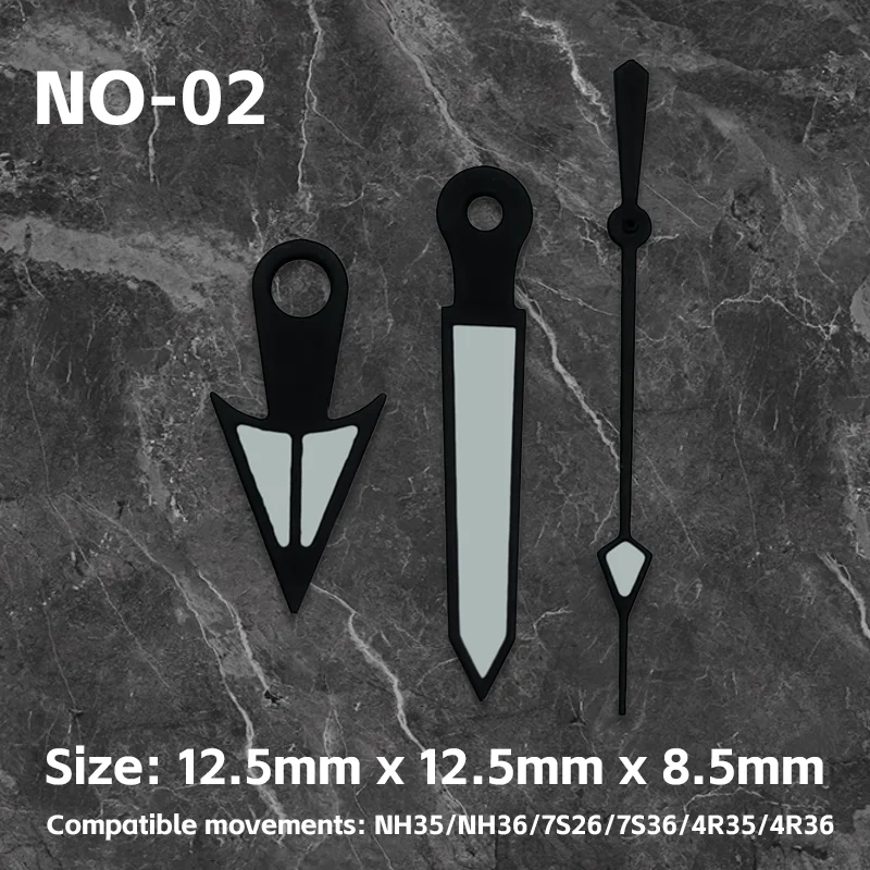Watch hands, multi-color luminescent hands, suitable for NH35/NH36/7S26/7S36/4R35/4R36 movements