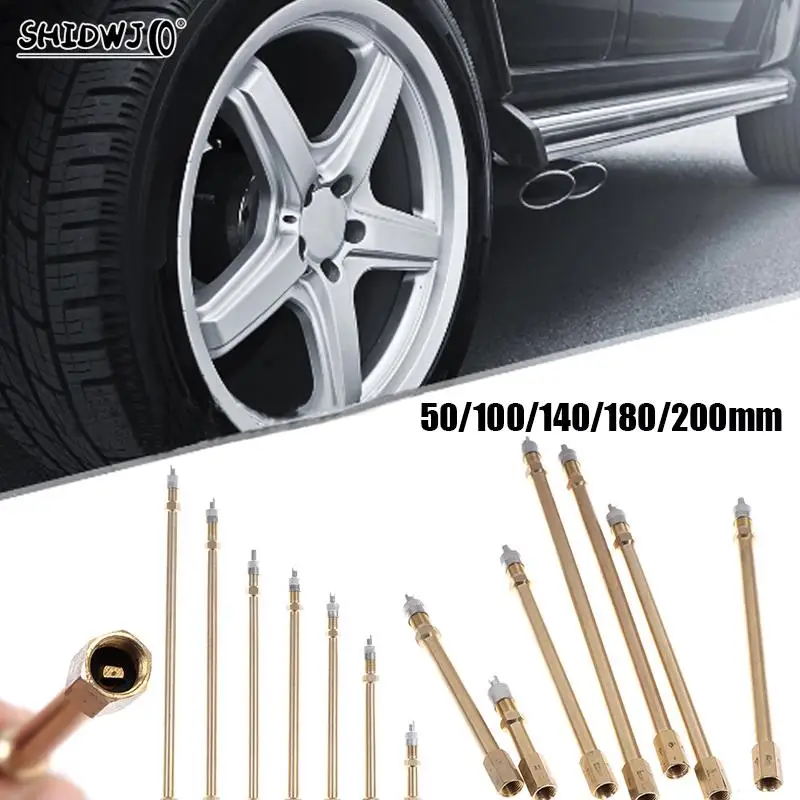 Car Auto Truck Brass Wheel Tire Valve Cap Tyre Stem Extension Pole Extender Accessories 50/100/140/180/200mm