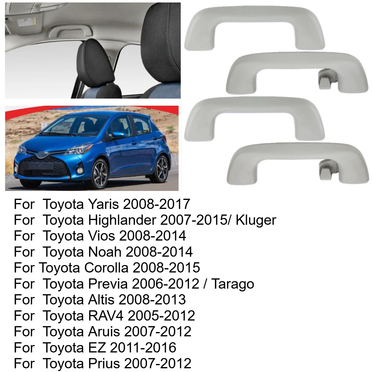 

For Toyota Corolla 2015 2016 2017 2018 2019 Sedan Roof Ceiling Handrail 74610-52020