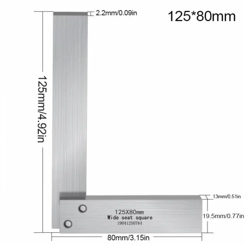 4pcs/set Carbon Steel 90 Degree Wide Seat Square L Shaped Right Angle Inspection Measurement Tool Choosing the appropriate