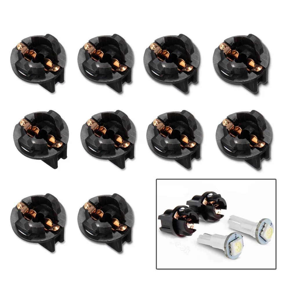 

10pcs Car Instrument Dash Light Bulbs Base T10 W5W 194 Bulbs Holder Wedge Twist Socket Lock Auto Interior Accessories