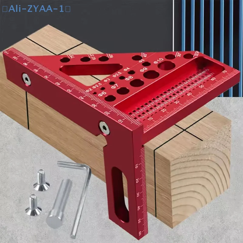 【ZYAA-1】Woodworking Square Protractor Multi-Angle Measuring Ruler Aluminum Triangular Ruler
