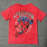 Miniso Officially Authorized Spider-Man Print Short-sleeved T-shirt for Men and Women Trendy Street Casual Loose Y2K Top