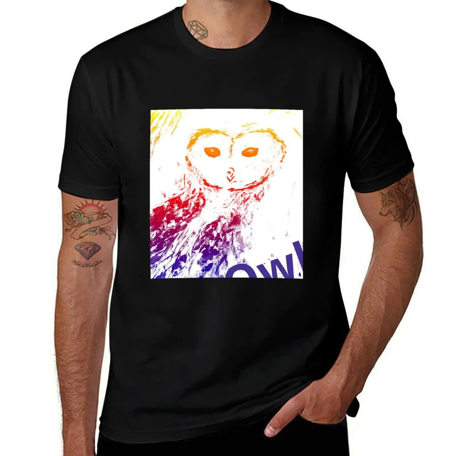 Owl, barn owl, burrowing Owl, baby owl T-Shirt Festival Casual Short Sleeve T-Shirt