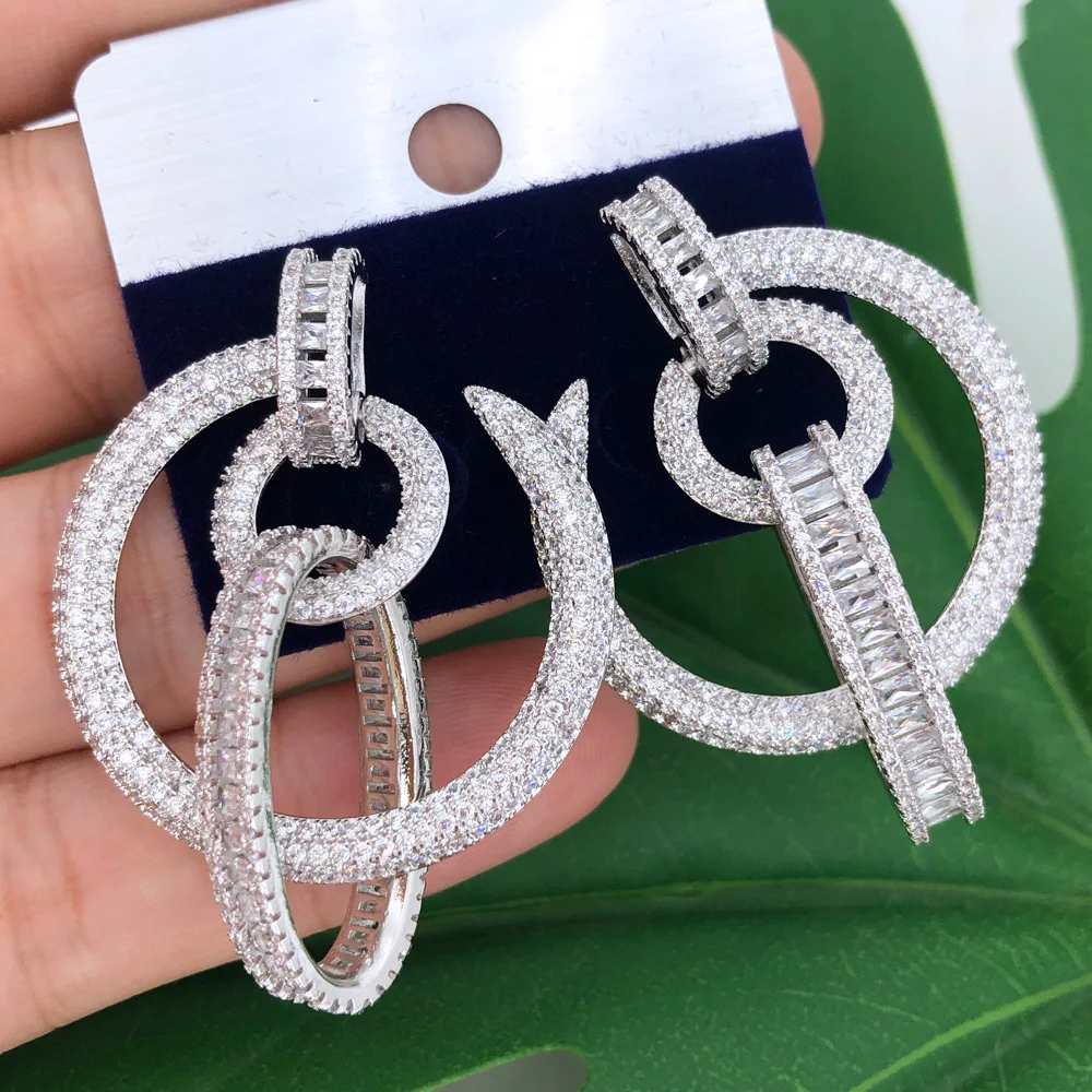 

Missvikki Luxury Shiny Round Earrings Cubic Zircon Fashion Design Jewelry Sets for women Wedding Gift Dubai Bridal Jewelry