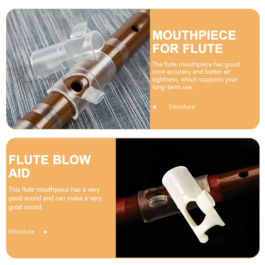 

2 Pcs Flute Blow Aid Mouthpiece Beginner Nylon Replacement Compact Portable Key Compatible Easy Install Air Tight