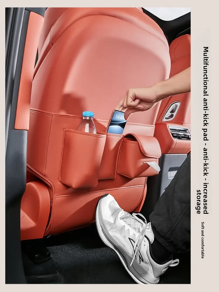 

For BYD Sealion 8 Tang L Dmi Car Seat Back Anti-kick Pad Storage Bag Organizer Leather Protector Cover Scratch Wear Resistant