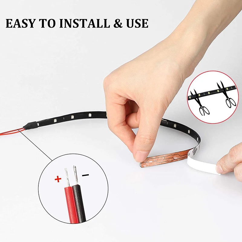 Pop Led Strip Light Car Drl Lamp 12V Red Flexible Outdoor Waterproof 2835 Soft Night Lighting Decoration Bedroom Lights Strips G