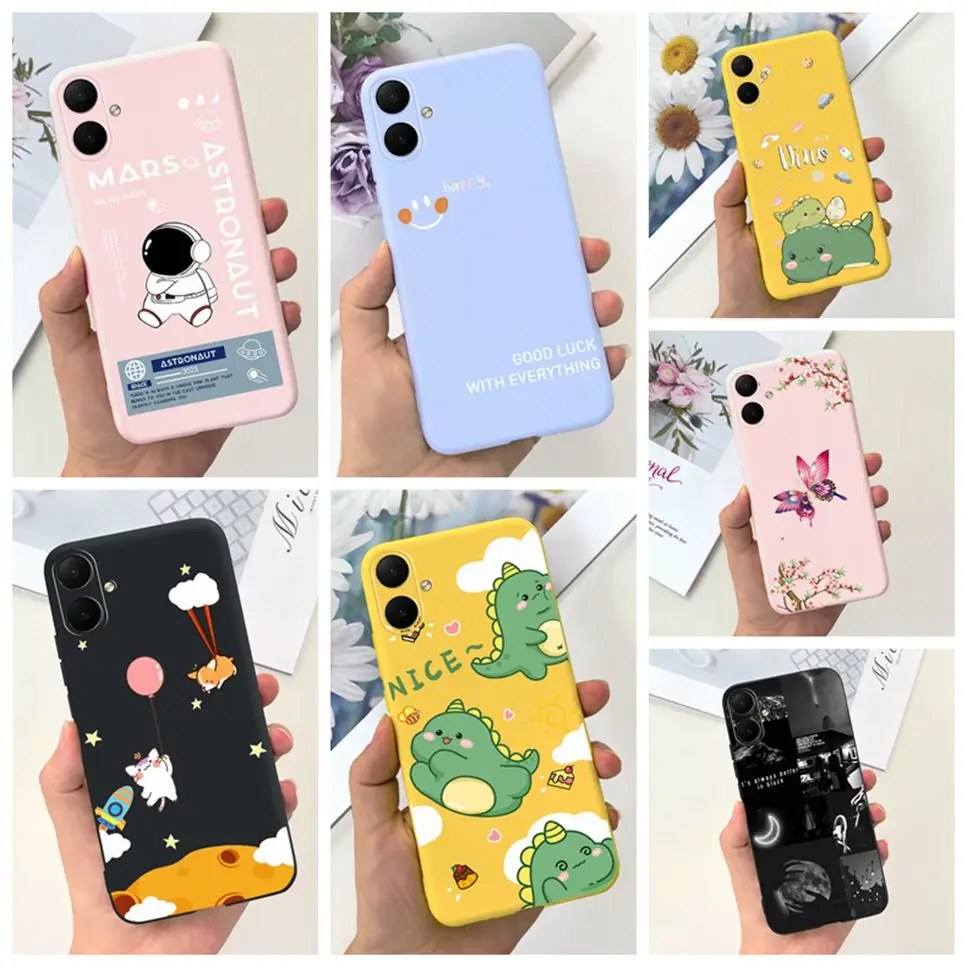 NEN For Samsung Galaxy A05 A 05S 4G Case Luxury Cute Flowers Crown Silicone Back Cover For Samsung A05 A 05S 2023 Phone Case