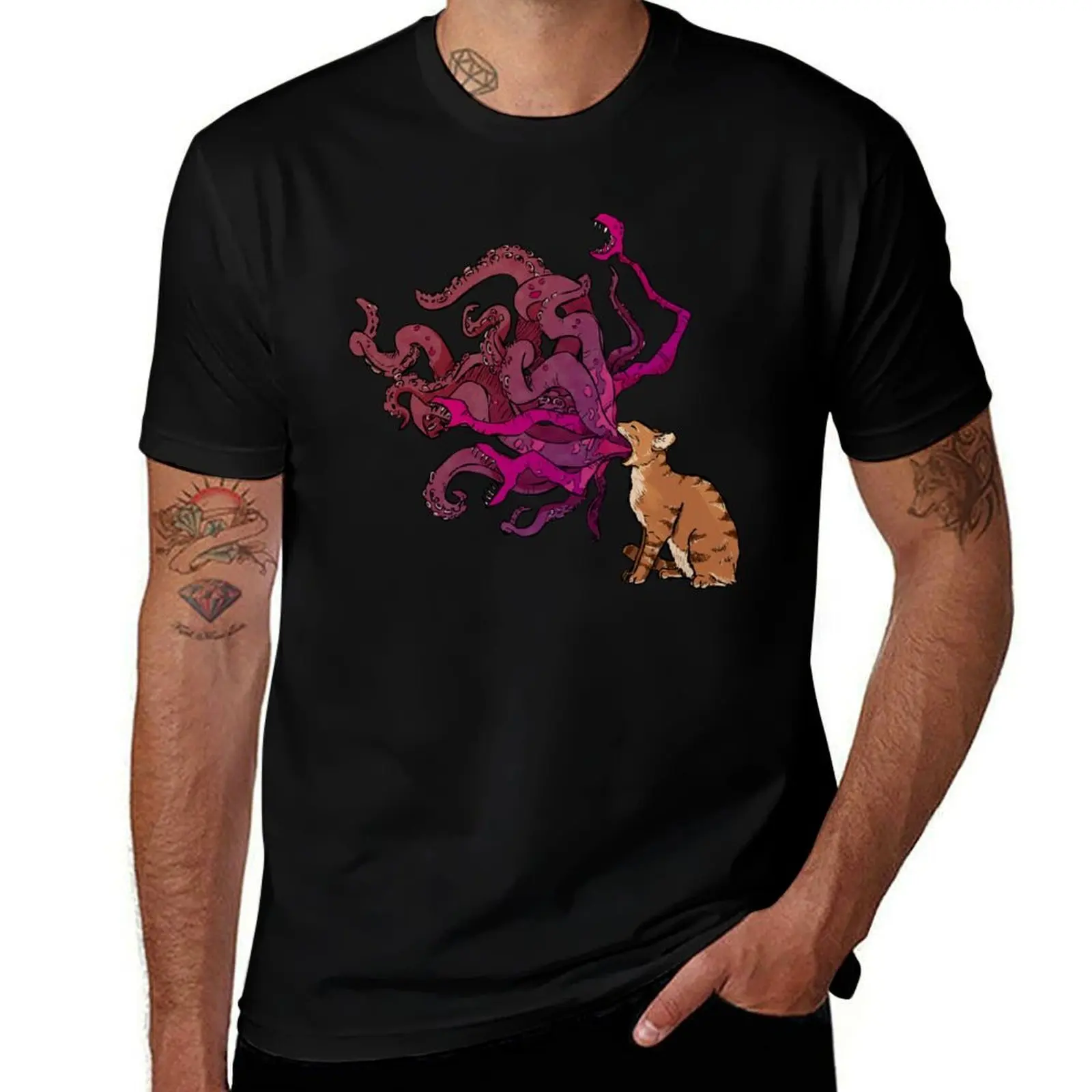 

Cthulhu Cat T-Shirt man t shirts high quality luxury brand cotton t shirts man 100% t shirts designer T-shirt