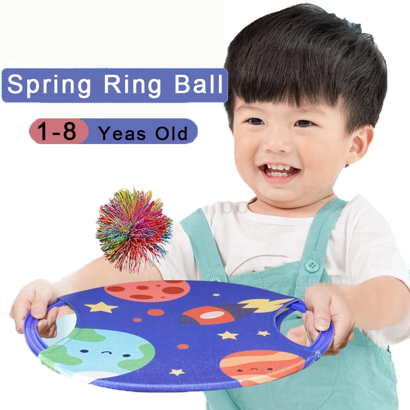 

Spring Ring Catch Ball Toy Child Bouncing Ball Throwing Fun Ball Racket Game Parent Kids Interactive Toys Indoor Outdoor Sports