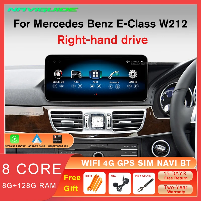 

Автомагнитола для Mercedes E Class W212 10,25-2013 8 + 2016G Carplay, 128 дюйма, Android 12