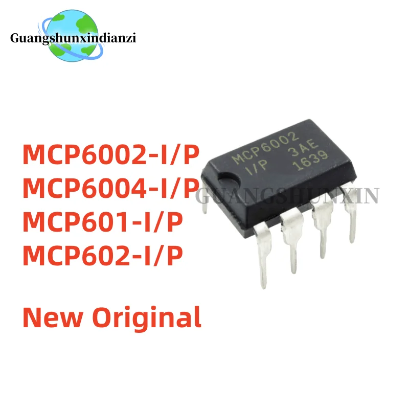 10PCS/LOT 100% New Original MCP6002-I/P MCP6004-I/P MCP601-I/P MCP602-I/P MCP6002 MCP6004 MCP601 MCP602 DIP-8