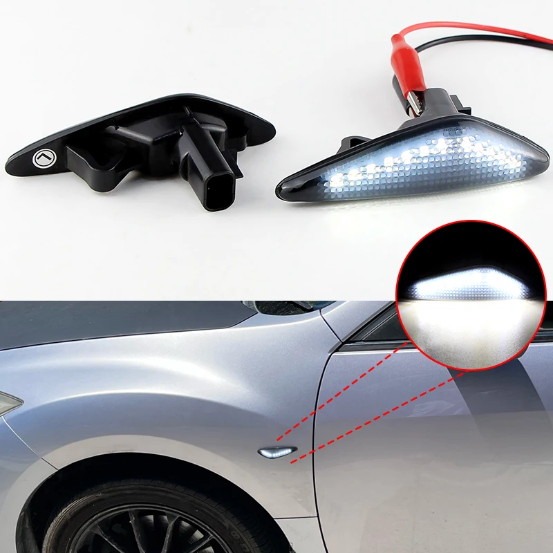 

2PCS White Fender Side Marker Turn Signal Light Assembly For Nissan Lafesta Highway Star 2011-up For Fiat 124 Spider 2017-2020