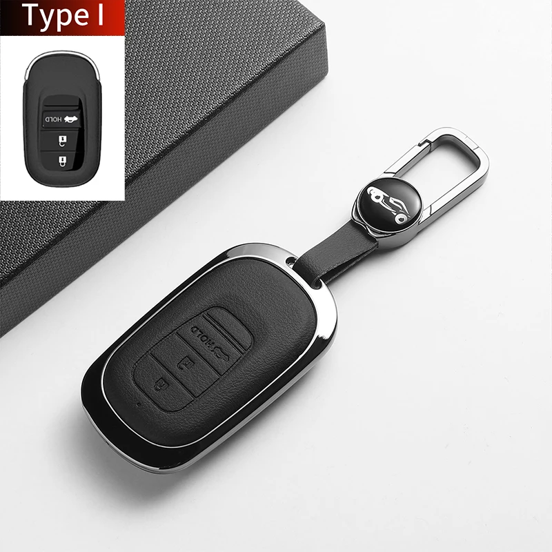 For Accord INTEGRA UR-V HR-V Leather Car Key Case Cover Fob Auto Remote Protector Key Shell Holder Decorative Accessories