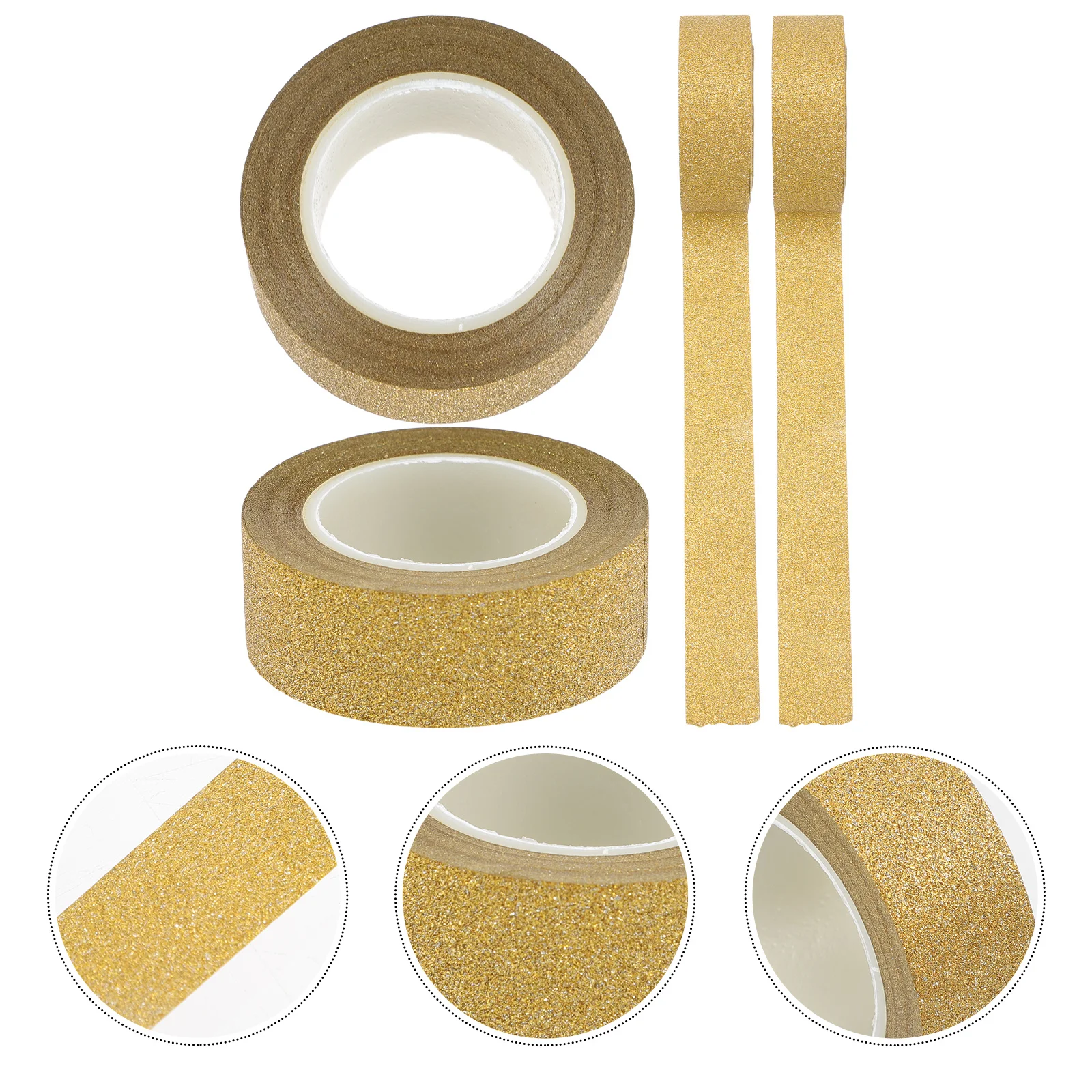 

4 Rolls Glitter Decorative Washi Tape Set for Gift Wrapping DIY Scrapbooking Craft Adhesive Paper Tapes Washi Tape Set