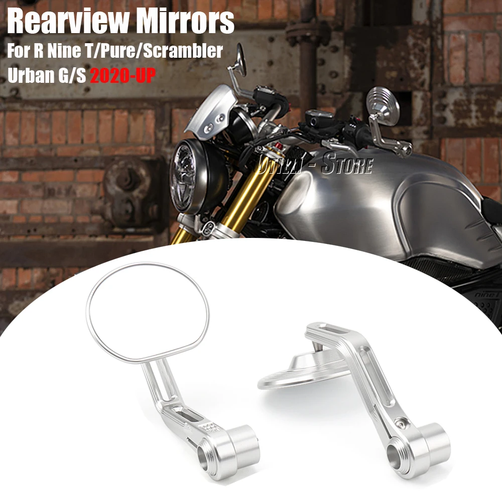 

New Motorcycle Round Handlebar Bar End Rear View Mirrors For BMW R9T RNINET Pure R NINE T Scrambler RnineT Urban G/S 2020-2023