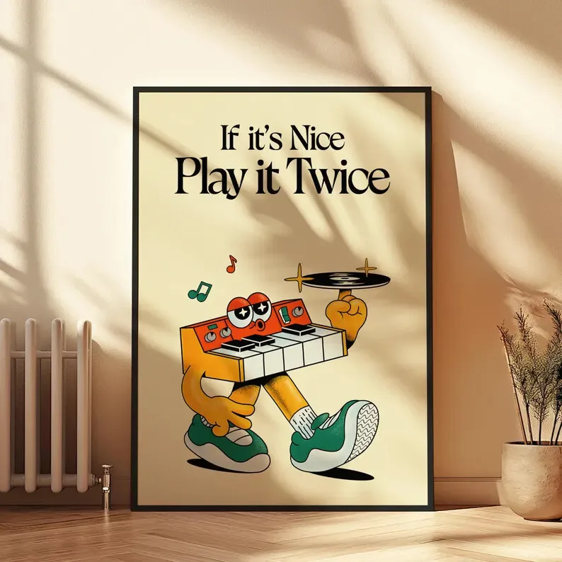 ملصق مشغل الموسيقى الحديث إذا كان الأمر جيدًا، العبها مرتينًا مطبوعًا على القماش لغرفة المعيشة وغرفة النوم وغرفة النوم والديكور المنزلي للموسيقى #6