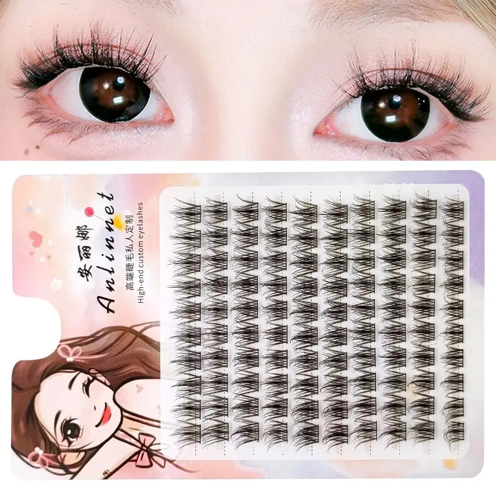 10 Rows Handmade 5D Mink Individual Eyelashes Wipy Fluffy Natural and Thick Style Manga Lashes False Eyelashes Women