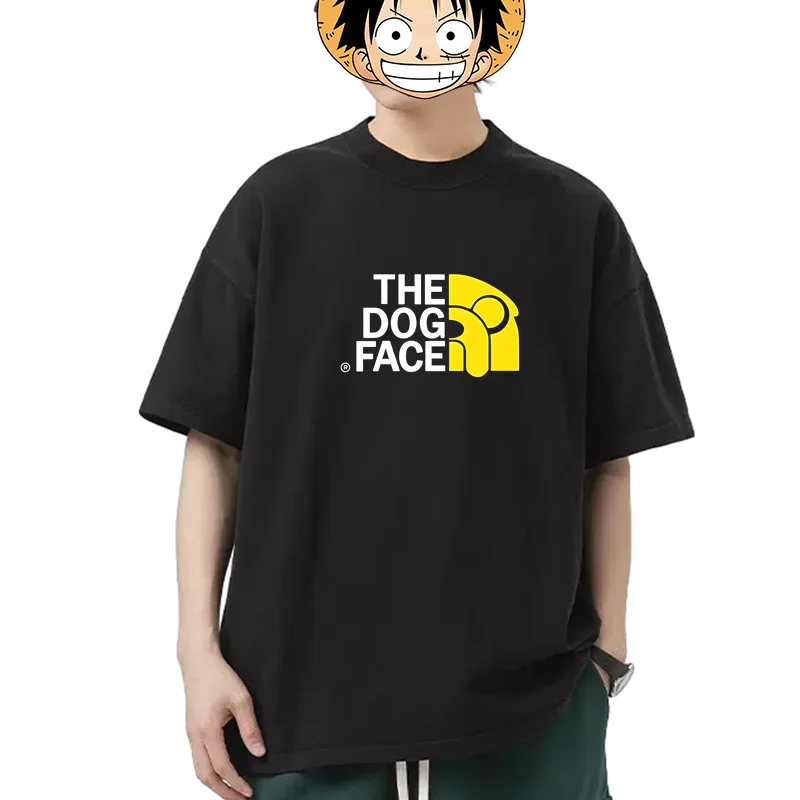 

Летняя футболка с собачьим лицом в хипстерском стиле, топ с короткими рукавами из чистого хлопка, большой размер, подходит для мужчин и женщин,
