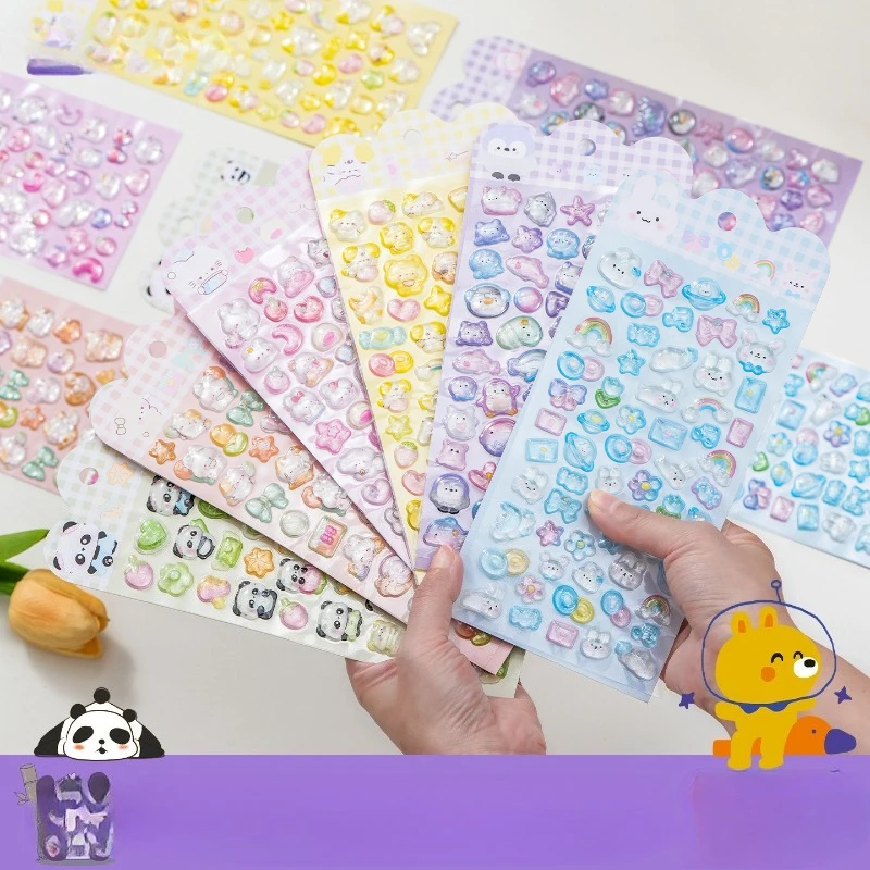 1 Pc Creative 3D Relief Cartoon Crystal Sticker Fun Kids Toy Decor for Phone Cases, Journals Creative Rewards AnimeWorlds Store