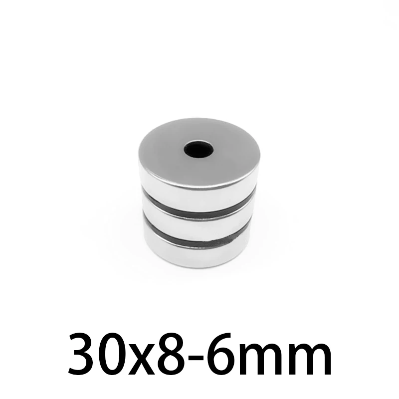 30x8-6 Powerful Round  Magnet 30x8 Hole 6mm For Home Refrigerators, Offices DIY 30x8-6mm Disc Magnet Strong 30*8-6