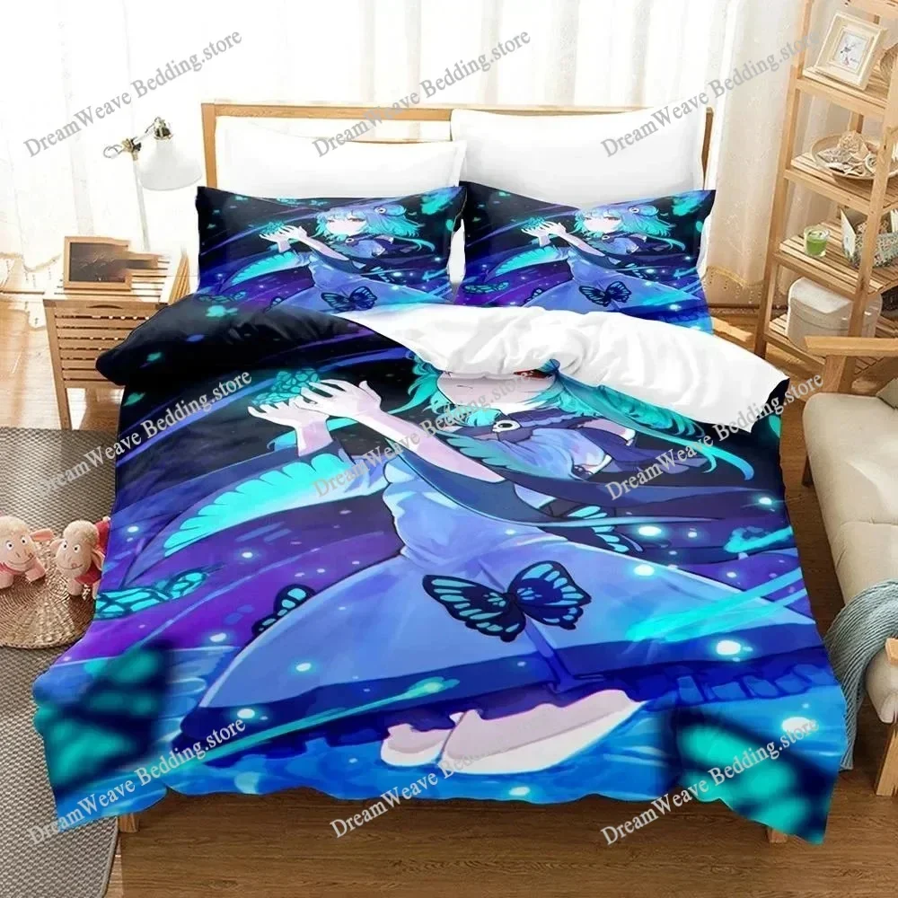 

Uruha Rushia Hololive Butterfly Girl Bedding Set Cartoon Anime Set Adult Kid Bedroom Duvet Cover Sets 3D Print Kawaii Anime741