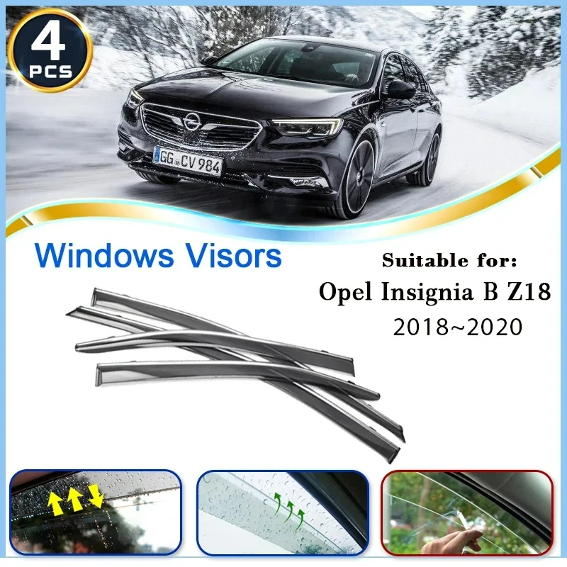 Car Window Visor For Vauxhall Opel Insignia B Z18 2018 2019 2020 Rain Deflectors Guards Awnings Cover Protector Auto Accessories