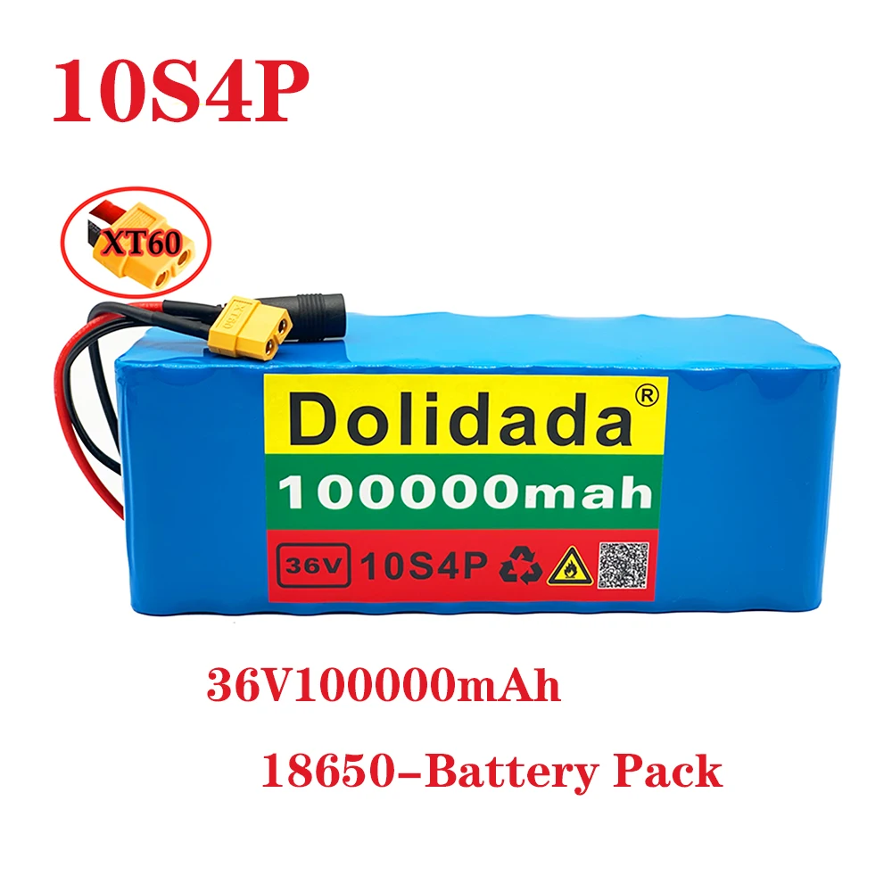 Batterie Lithium 10S4P 36V, 1000 Ah, 18650 W, Grande Capacité, Pour Vélo Et Trottinette électrique, Avec BMS, Prise Personnalisa