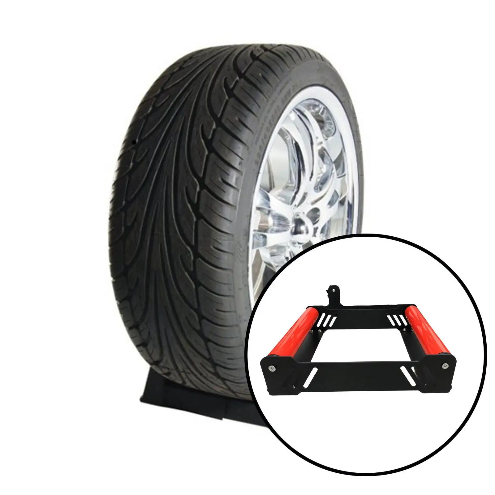 

Wheels Rims Stand Heavy Duty Rotatable Tire Display Rack Galvanized Plate Holder for Auto Repair Shop and Vehicle Showroom