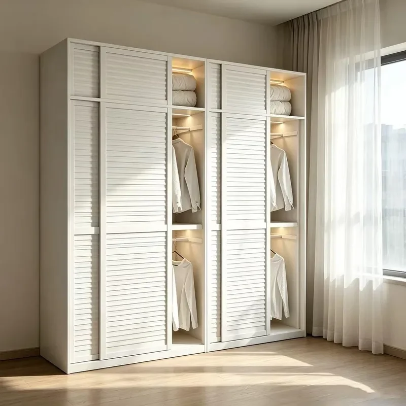 For Steel Wardrobe Household Bedroom Large Capacity Zero Formaldehyde No Odor Children Baby Adjustable Laminate Storage