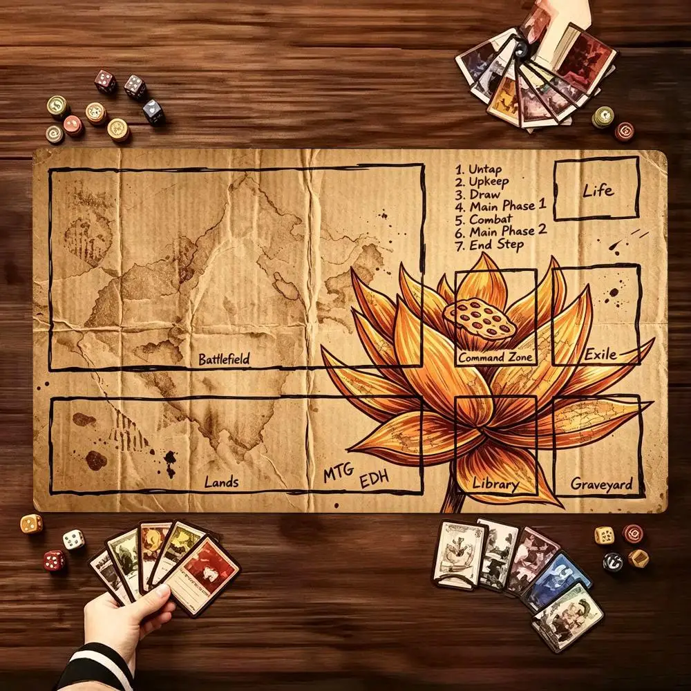 Antique World Map Large Table Playmat Non Slip Rubber Mat For DND RPG Tabletop Card Game Ideal For Board Game Desktop Decoration