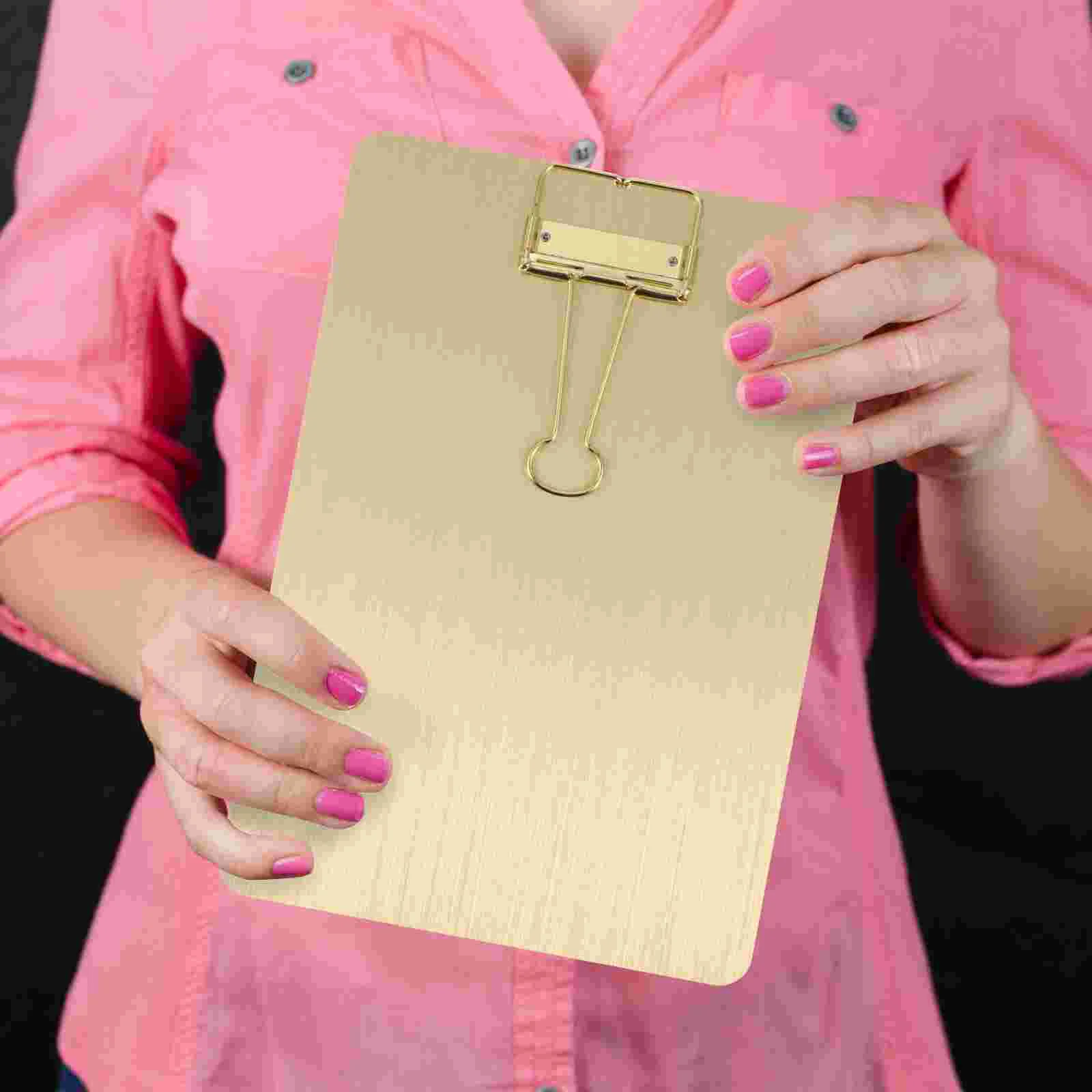 A5 Note Splint Paper Holder Clipboard Writing Paperboard Menu Stainless Steel Child