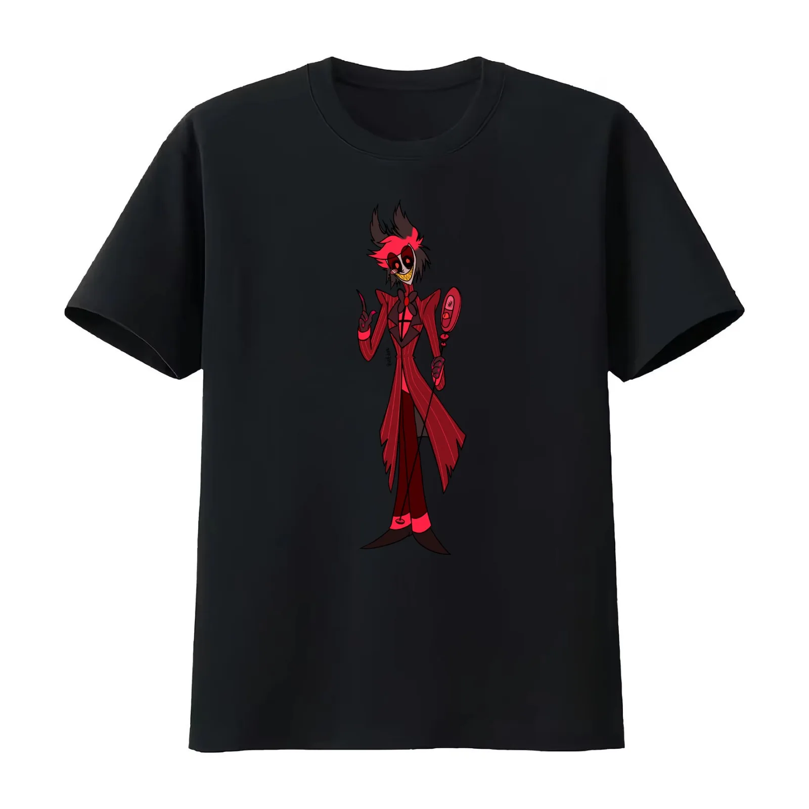 Alastor The Radio Demon T-Shirt Summer Casual Cotton Tee Oversized Streetwear Tops Vintage Graphic Print Unisex Men Women