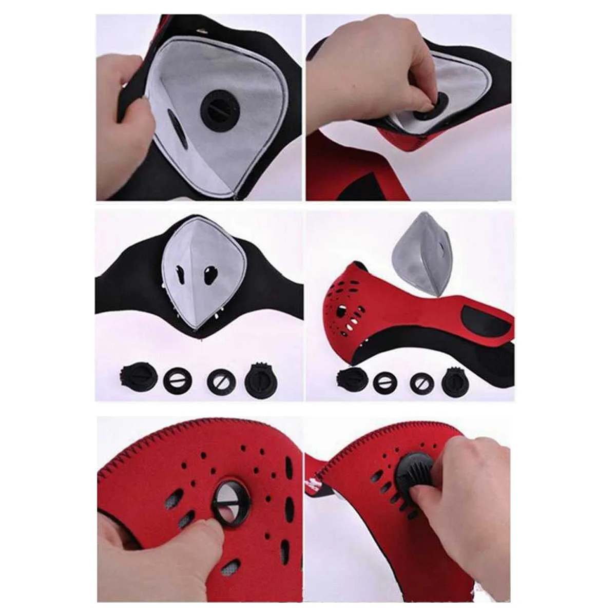 

3Pcs Dustproof Face Masks Activated Carbon Breathable Fiber Outdoor Cycling Racing Bike Anti-Fog Anti-Odor Ventilation Filter