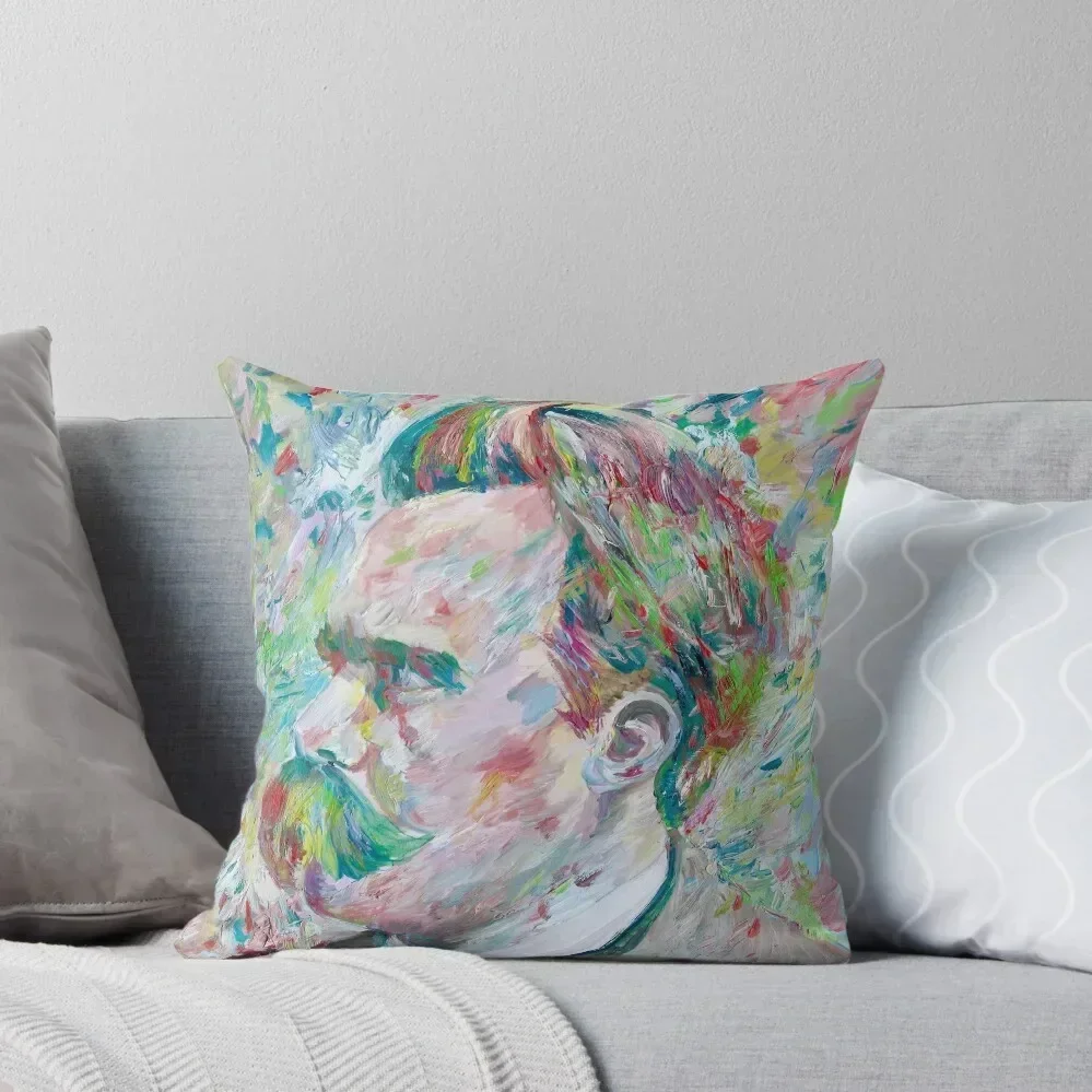 FRIEDRICH NIETZSCHE - oil portrait .2 Throw Pillow luxury throw pillow covers Cushion Cover Cushion Child pillow