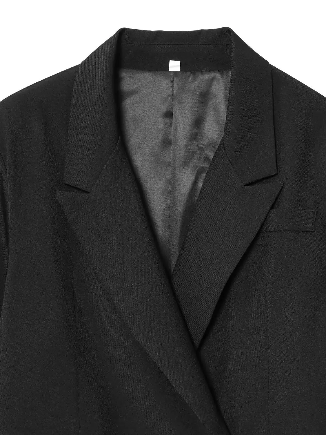 New 2025 Autumn High-End Commuter Bla ort Double-Breasted Long Sve Suit Jaet Women's Casual Loose Polyester Fiber