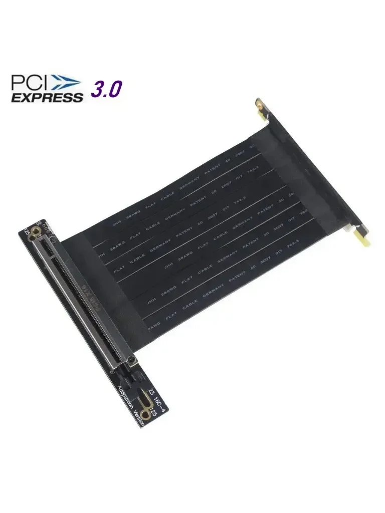 Kabel przedłużający PCI Express X4 X8 X16 do X16, podwójny kąt prosty 90 stopni, kabel przedłużający kartę graficzną Gen3 do pionowego montażu GPU — zdjęcie produktu 7
