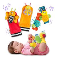 Baby Foot Finder Socks & Wrist Rattle Set Sensory Development Toys For Newborn Babies 0 6 12 Months 1 Y Baby Socks Rattles Toys