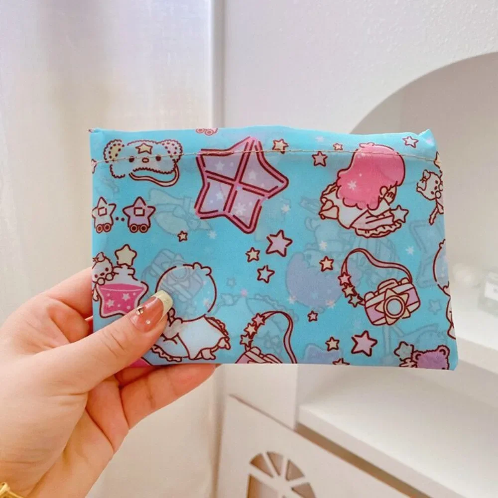 Kawaii Cute Sanrio Foldable Eco Shopping Bag Kuromi Hello Kitty MyMelody Cinnamoroll Portable Supermarket Large Storage Bag