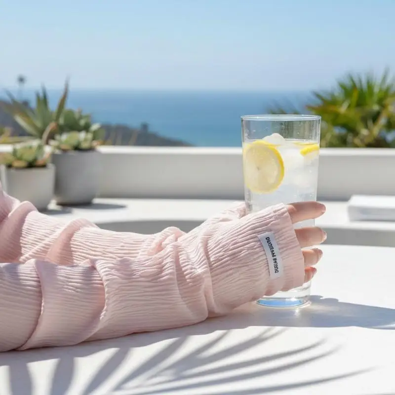 Fashionable Loose Thin Ice Silk Long Sleeves For Women Girls Summer Sunscreen Arm Protector Hand Sleeve Cycling Fingerless Glove view 5