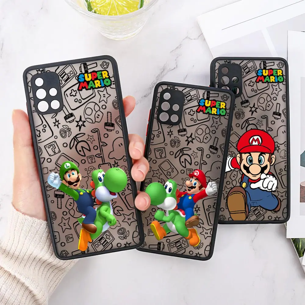 Super-Bros Marios Phone Case For Samsung Galaxy A52 A51 A71 A72 A53 A73 A21S A13 A14 A31 A32 A33 A04 A03 A02 S Matte Cover Clear